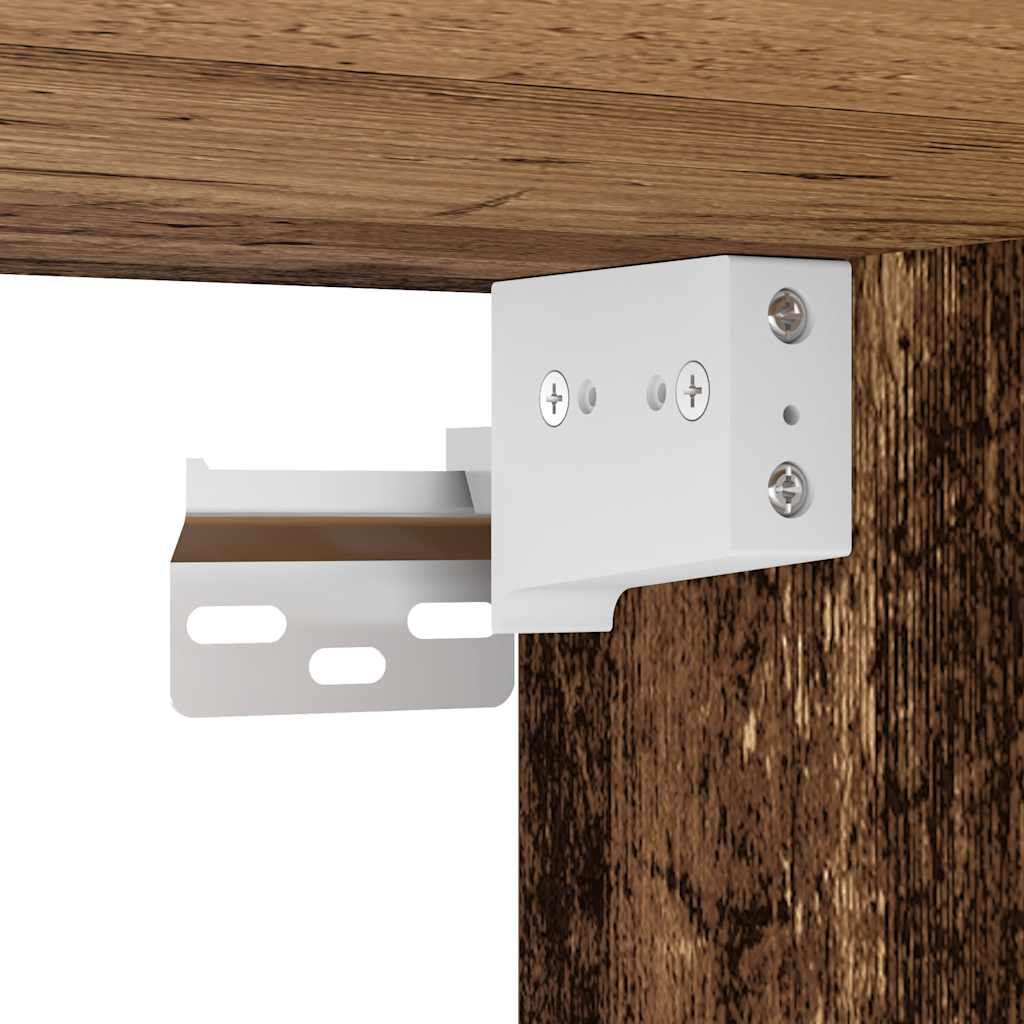 Veggmontert nattbord gammelt tre 38x34x40 cm