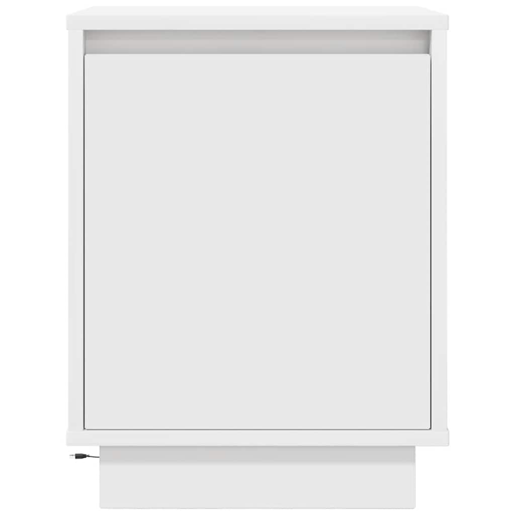 Nattskap med LED-lys Hvit 38x34x50 cm