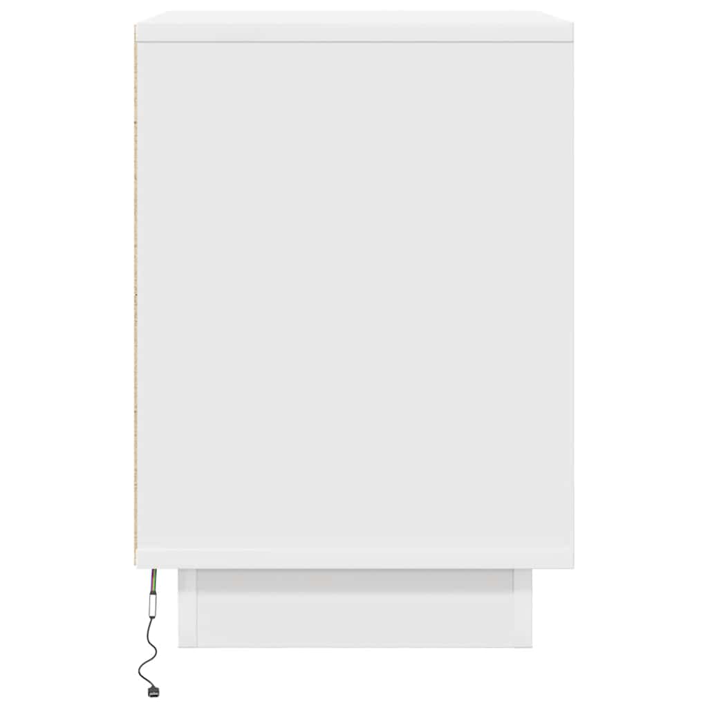 Nattskap med LED-lys Hvit 38x34x50 cm