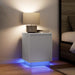 Nattskap med LED-lys 2 stk hvit 38x34x50 cm