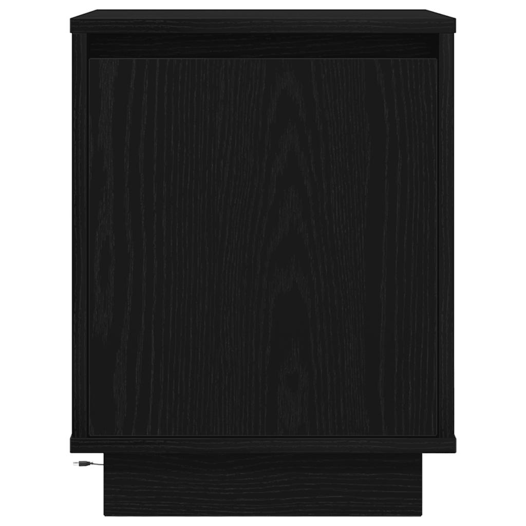 Nattskap med LED-lys Sort 38x34x50 cm