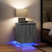 Nattskap med LED-lys 2 stk grå sonoma 38x34x50 cm