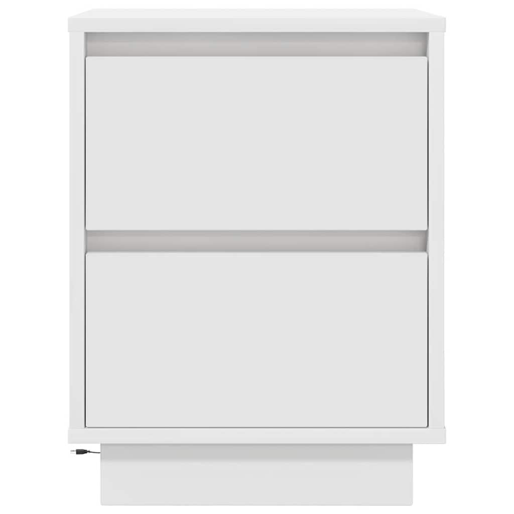 Nattskap med LED-lys Hvit 38x34x50 cm