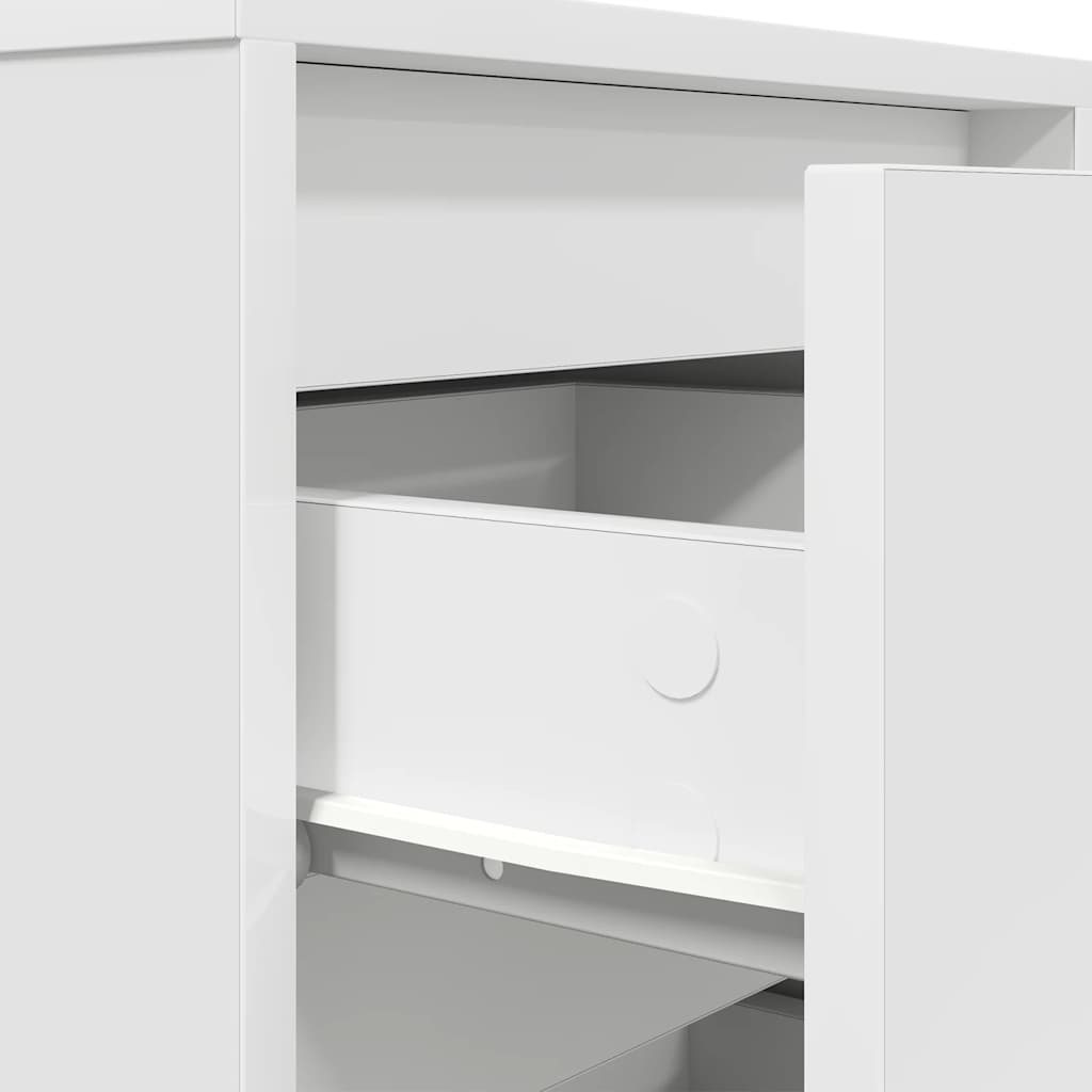 Nattskap med LED-lys Hvit 38x34x50 cm