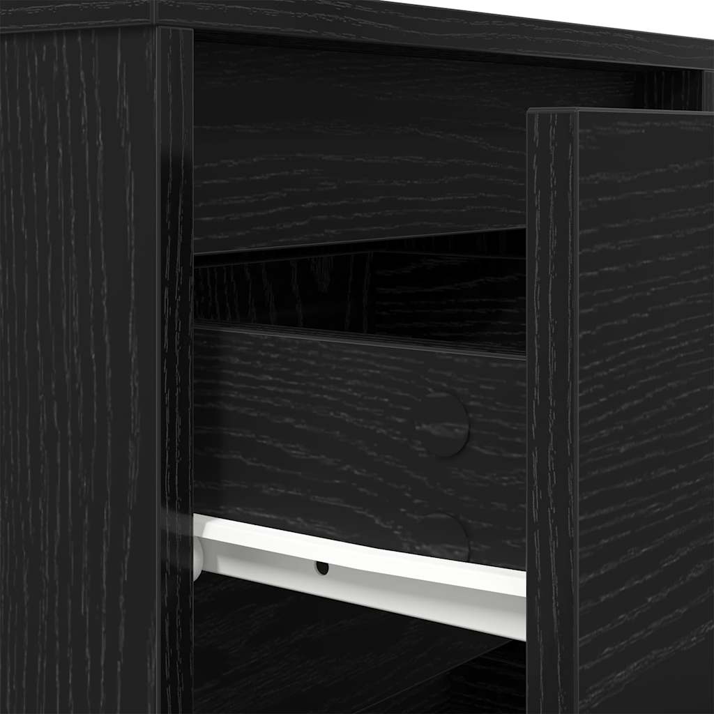 Nattskap med LED-lys Sort 38x34x50 cm