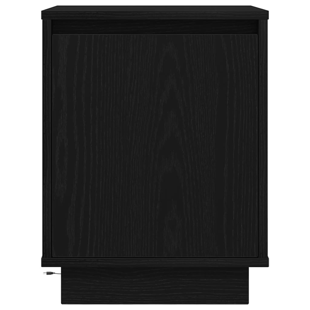 Nattskap med LED-lys 2 stk svart 38x34x50 cm