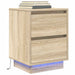 Nattbord med LED sonoma eik 38x34x50 cm