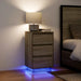 Nattbord med LED-lys sonoma eik 38x34x65 cm