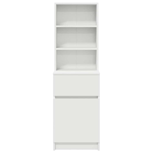 Nattbord hvit 39x35x125 cm konstruert tre