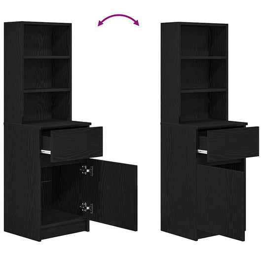 Nattbord svart 39x35x125 cm konstruert tre