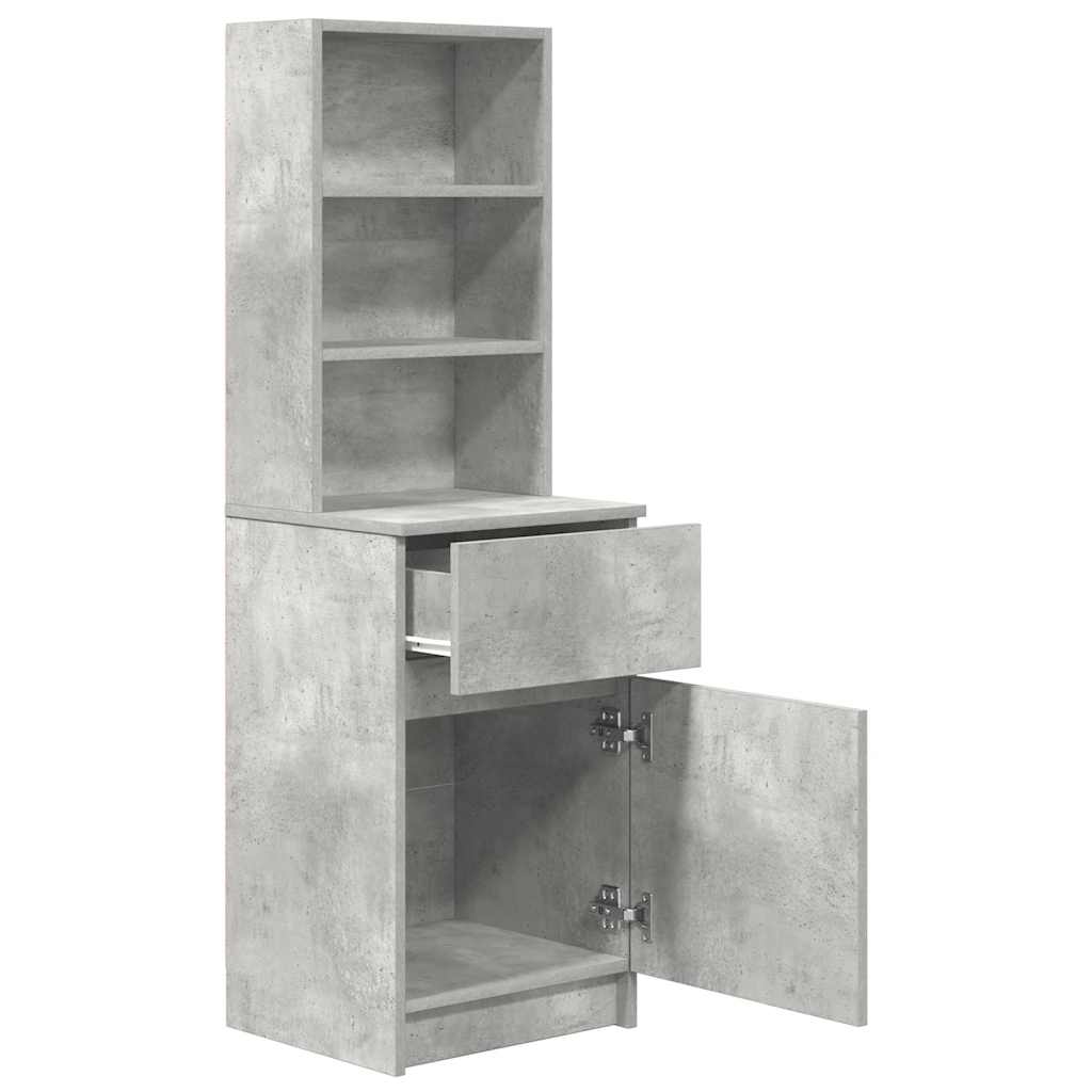 Nattbord betonggrå 39x35x125 cm konstruert tre