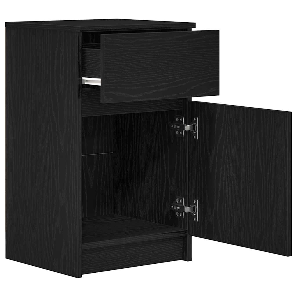 Nattbord svart 39x35x65 cm konstruert tre