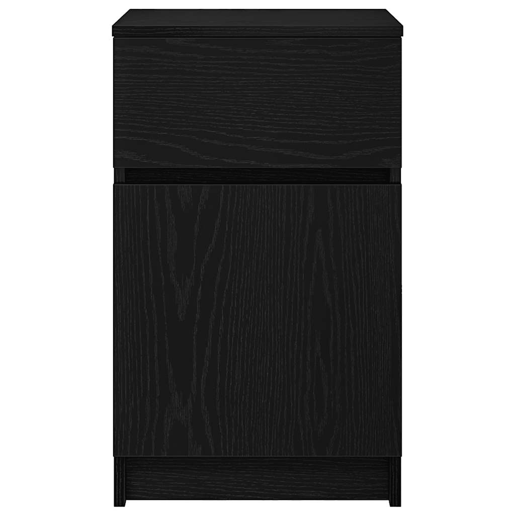 Nattbord 2 stk svart 39x35x65 cm konstruert tre