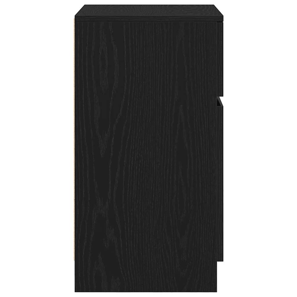 Nattbord 2 stk svart 39x35x65 cm konstruert tre