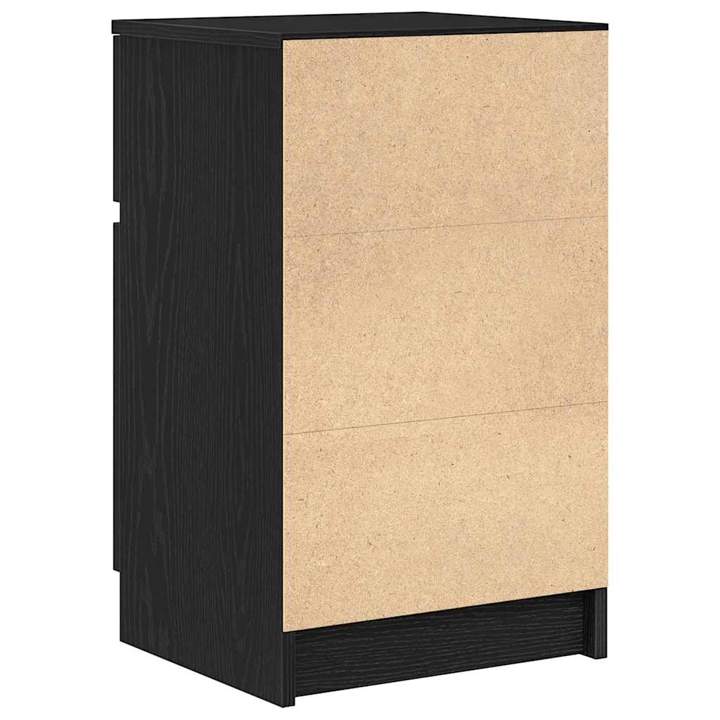 Nattbord 2 stk svart 39x35x65 cm konstruert tre