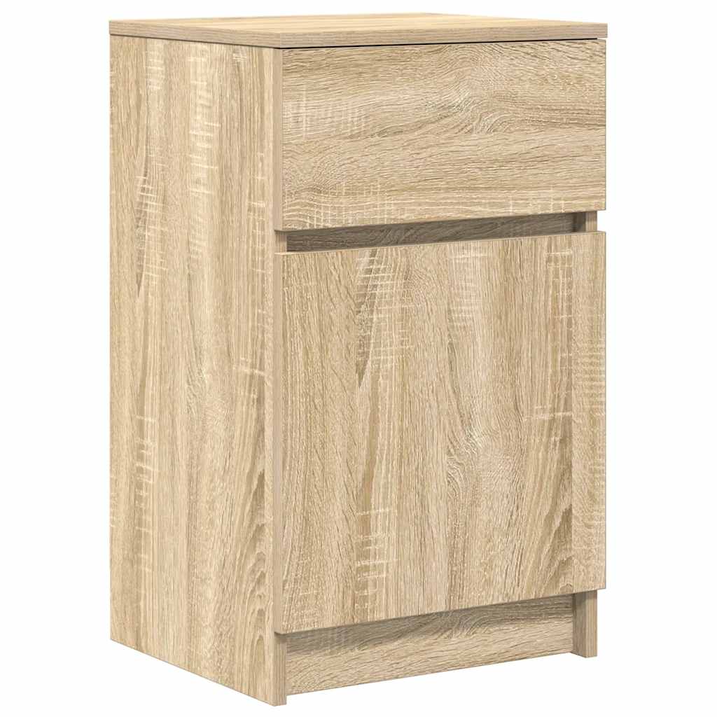 Nattbord 2 stk sonoma eik 39x35x65 cm konstruert tre