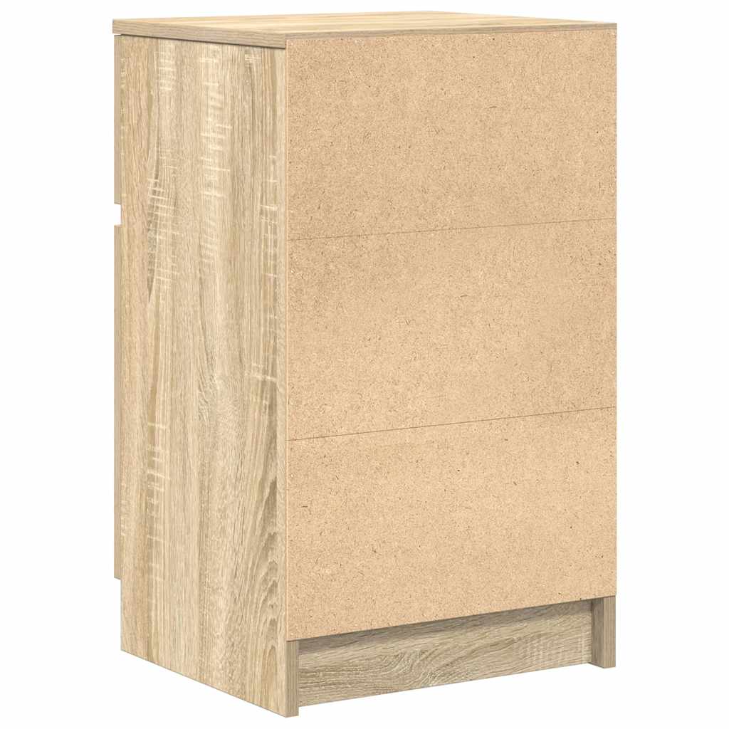 Nattbord 2 stk sonoma eik 39x35x65 cm konstruert tre