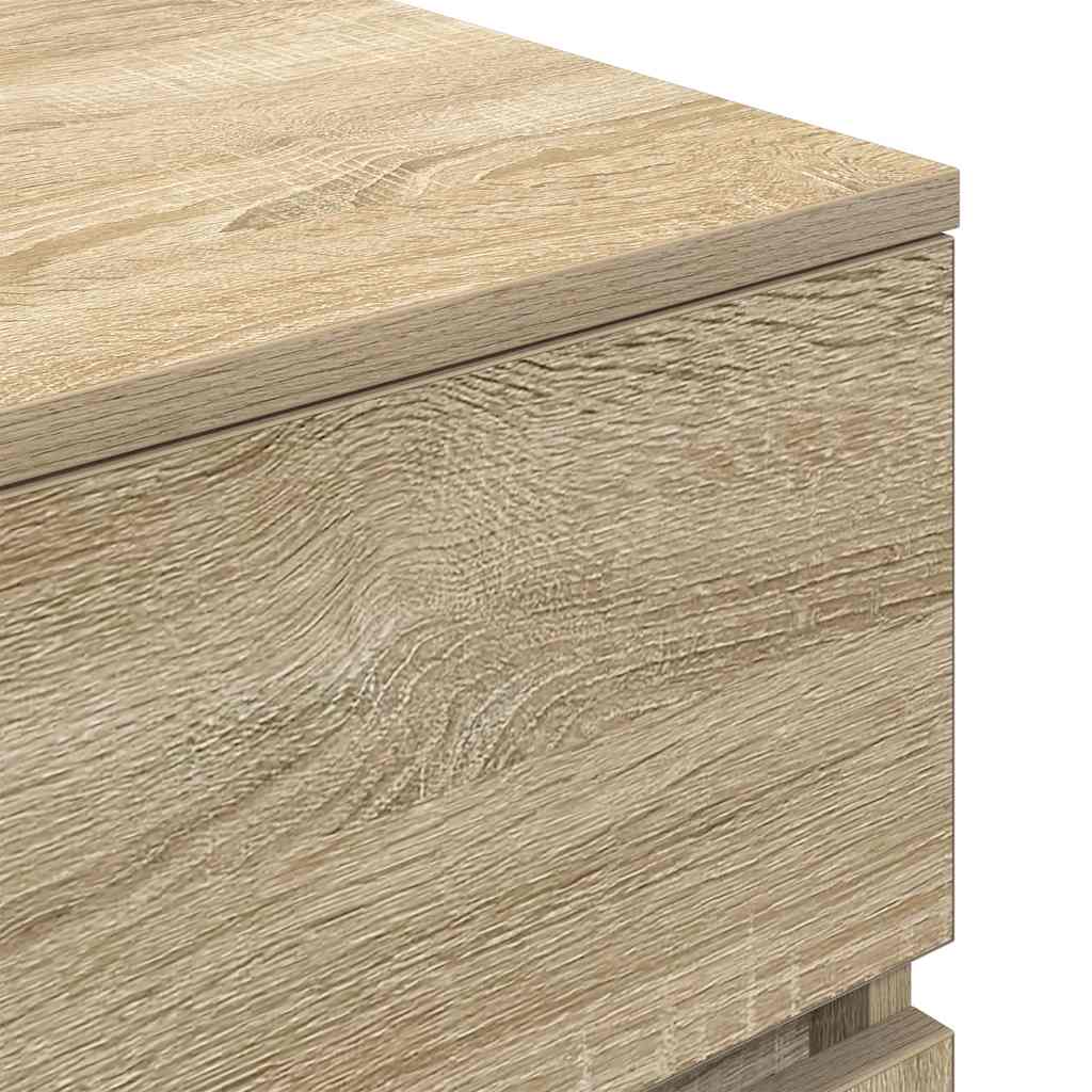Nattbord 2 stk sonoma eik 39x35x65 cm konstruert tre