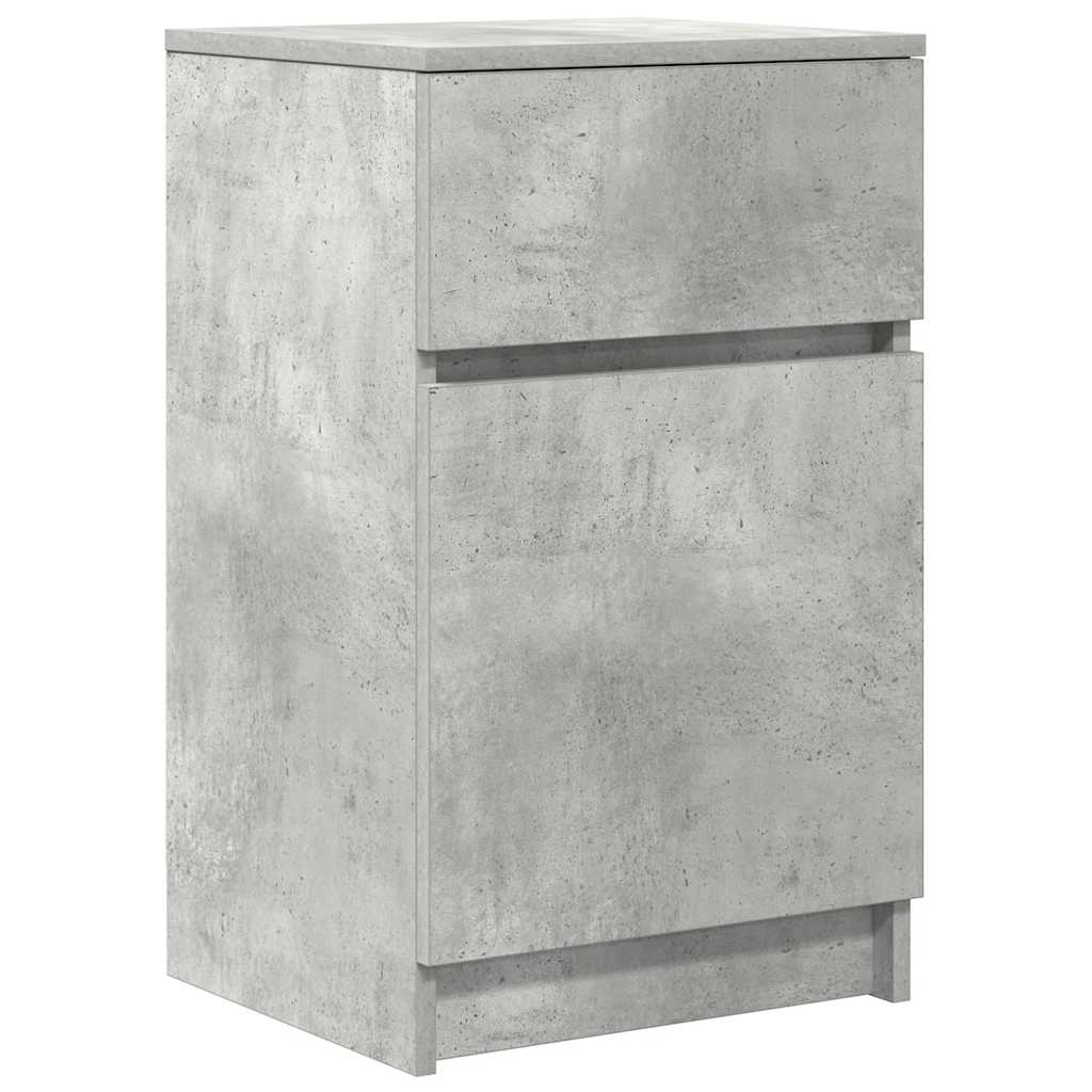Nattbord 2 stk betonggrå 39x35x65 cm konstruert tre