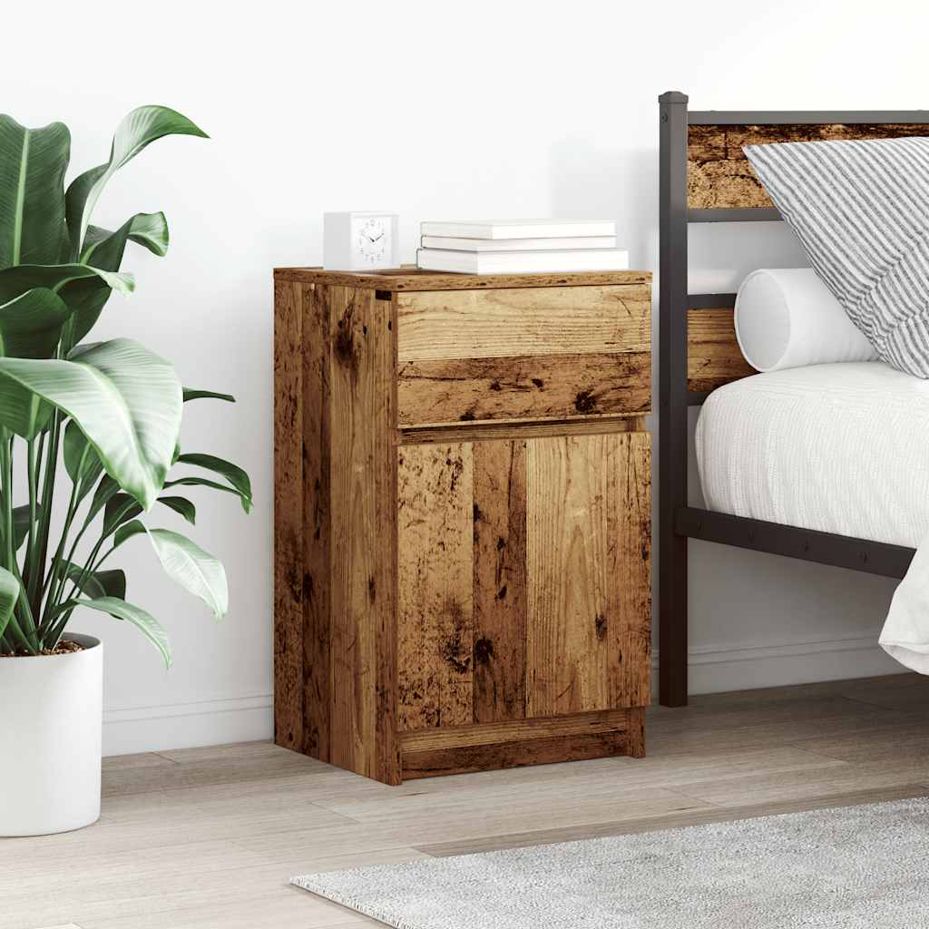 Nattbord gammelt tre 39x35x65 cm konstruert tre