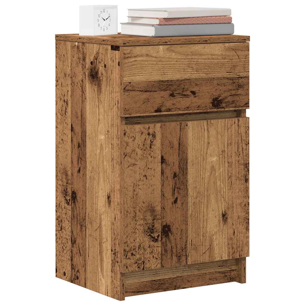 Nattbord 2 stk gammelt tre 39x35x65 cm konstruert tre