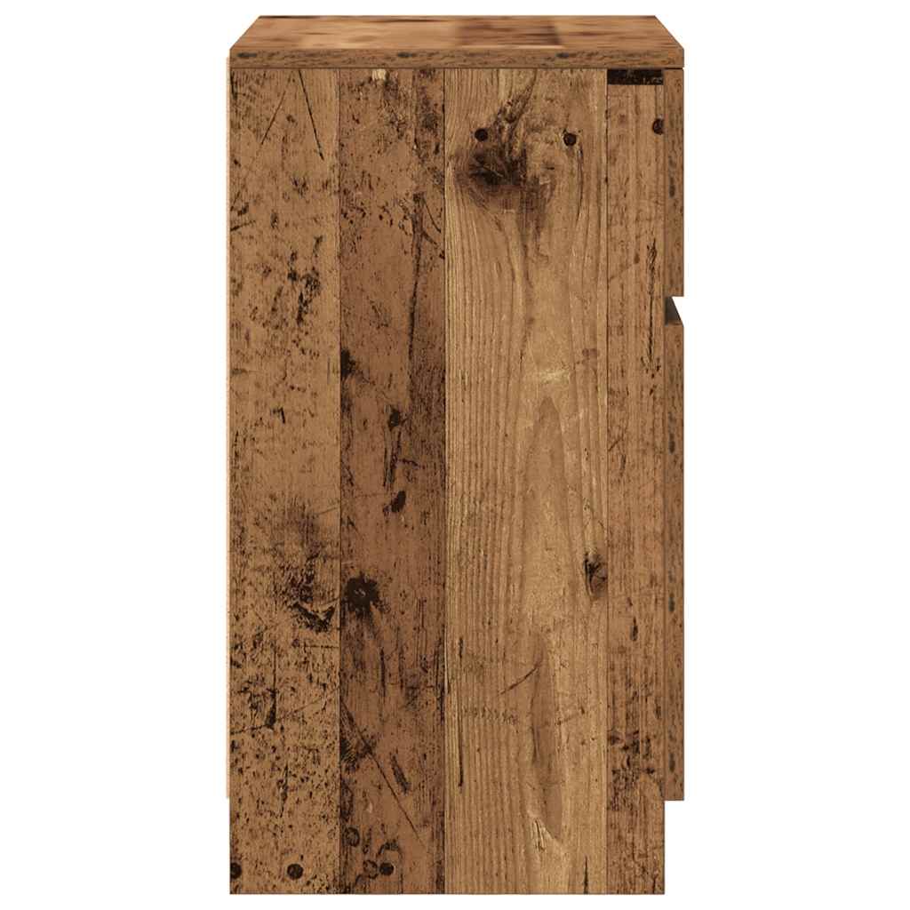 Nattbord 2 stk gammelt tre 39x35x65 cm konstruert tre