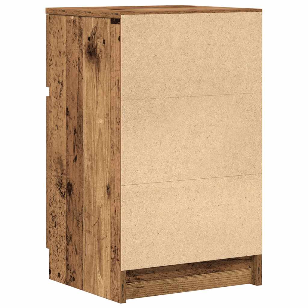 Nattbord 2 stk gammelt tre 39x35x65 cm konstruert tre
