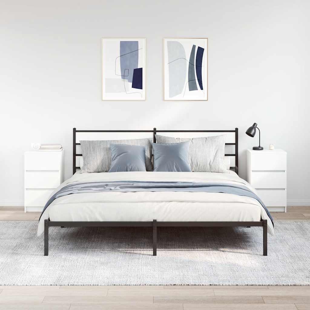 Nattskap med 3 skuffer 2 stk hvit 39x35x65 cm