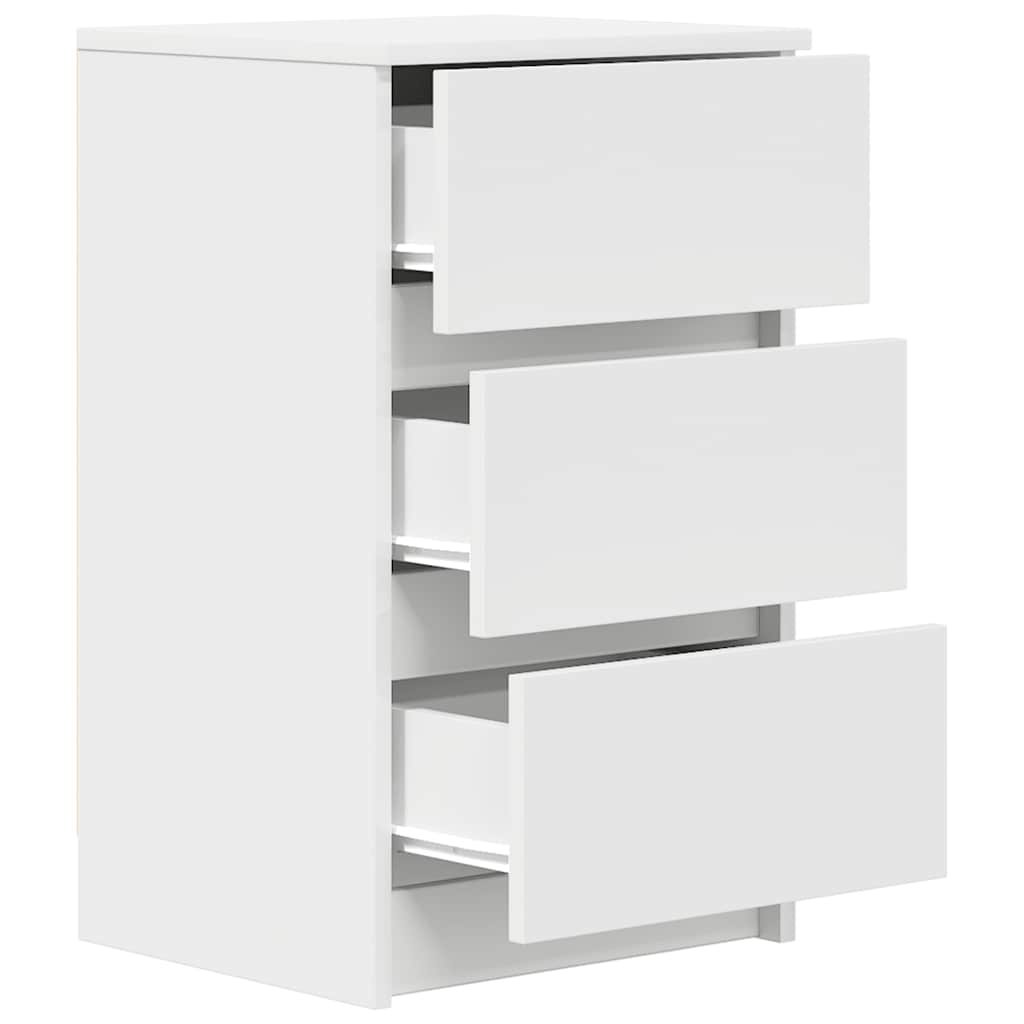 Nattskap med 3 skuffer 2 stk hvit 39x35x65 cm