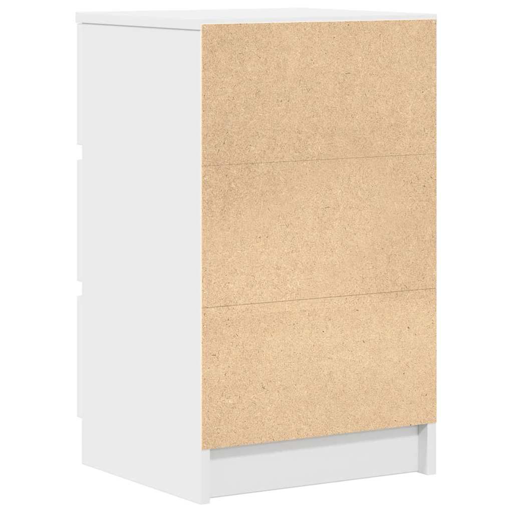 Nattskap med 3 skuffer 2 stk hvit 39x35x65 cm