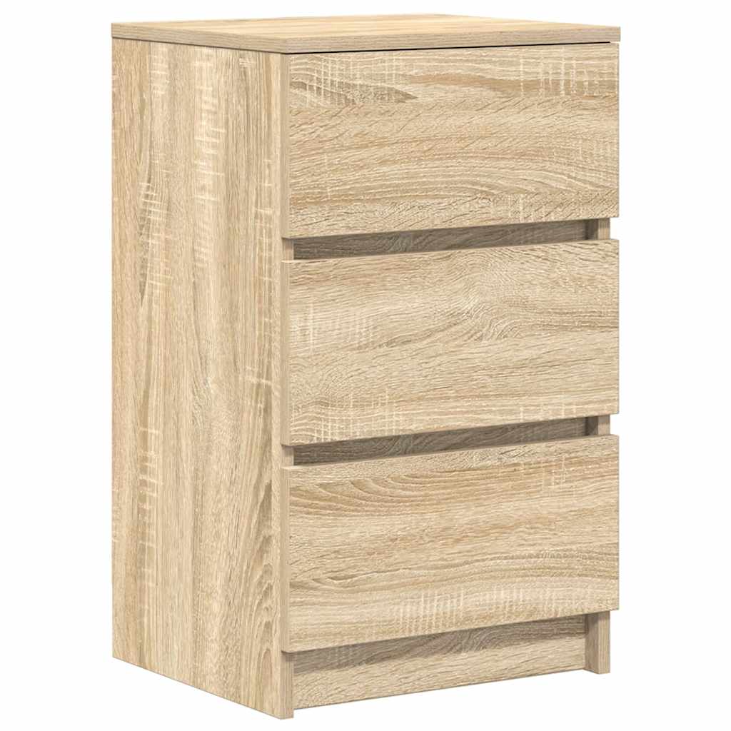 Nattskap med 3 skuffer 2 stk sonoma eik 39x35x65 cm vidaXL