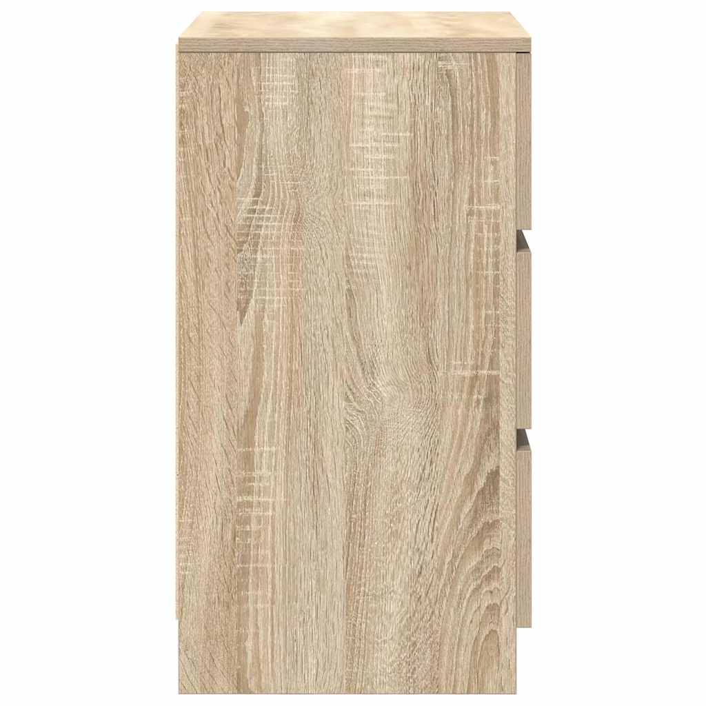 Nattskap med 3 skuffer 2 stk sonoma eik 39x35x65 cm vidaXL
