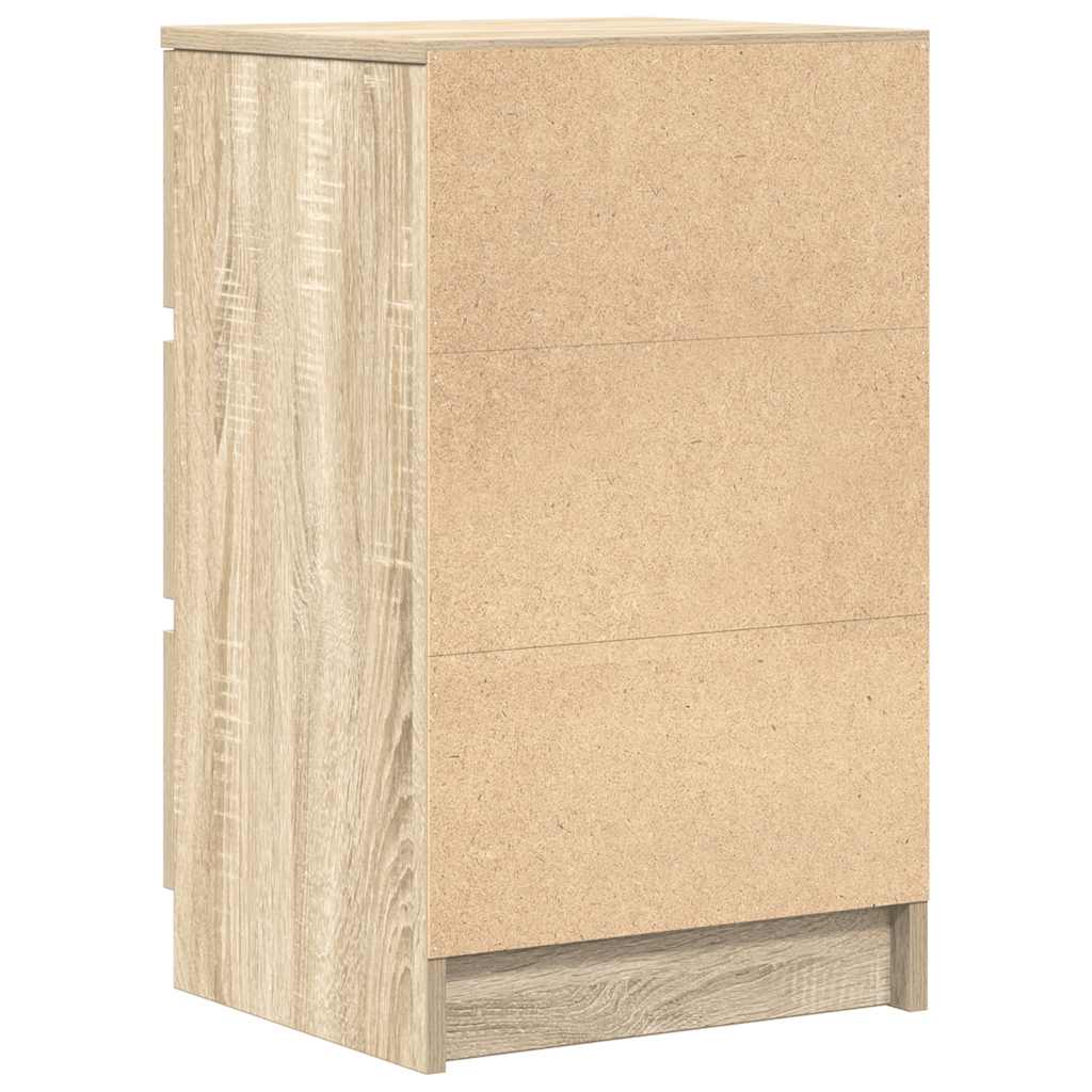 Nattskap med 3 skuffer 2 stk sonoma eik 39x35x65 cm vidaXL