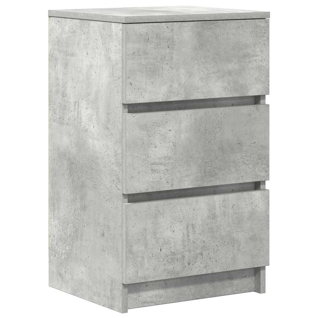 Nattskap med 3 skuffer 2 stk betonggrå 39x35x65 cm