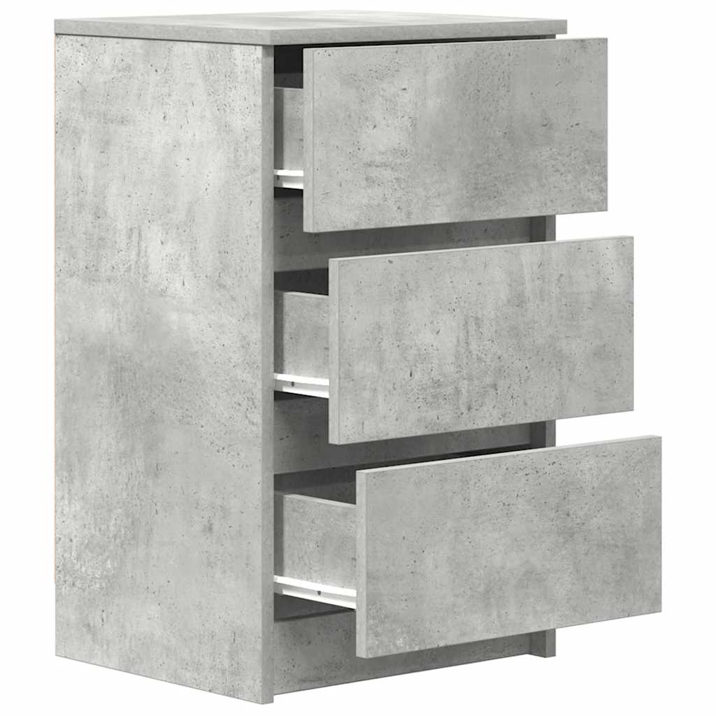 Nattskap med 3 skuffer 2 stk betonggrå 39x35x65 cm