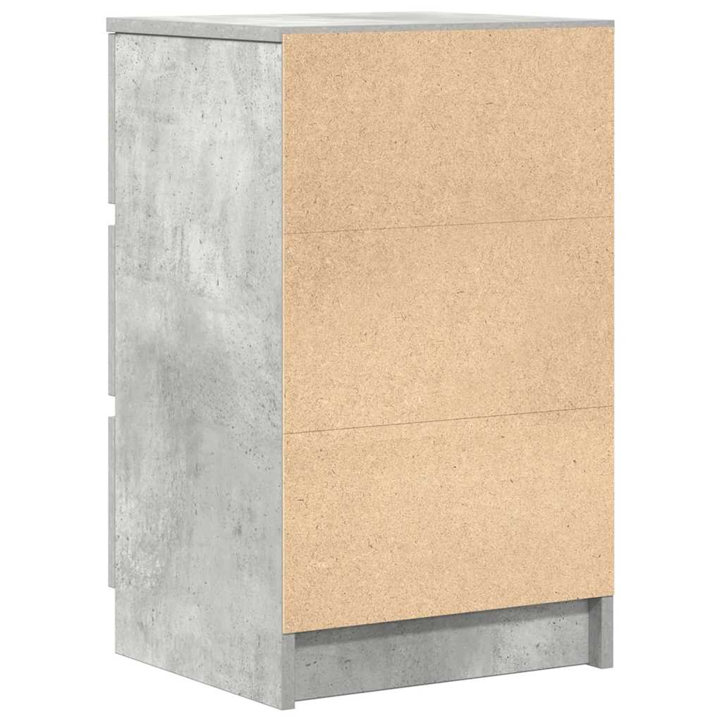 Nattskap med 3 skuffer 2 stk betonggrå 39x35x65 cm