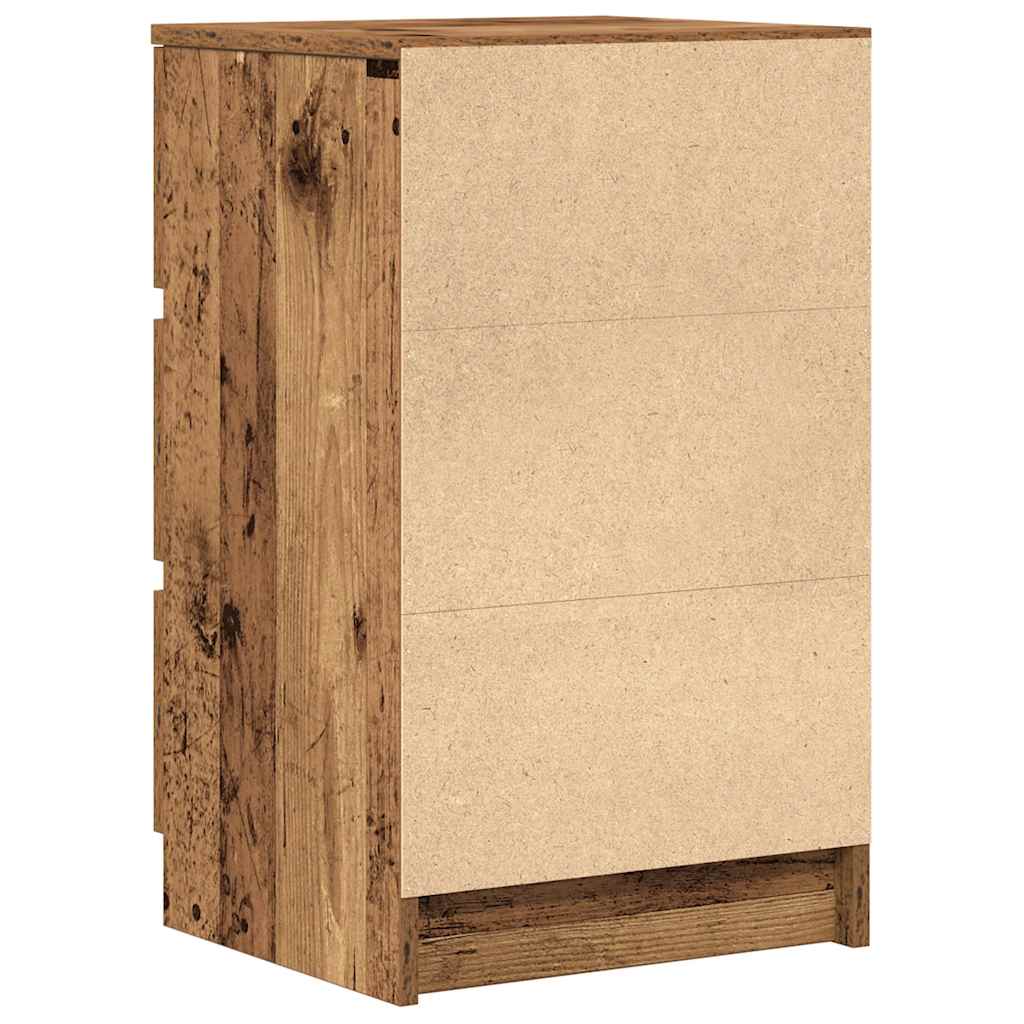 Nattskap med 3 skuffer gammelt tre 39x35x65 cm