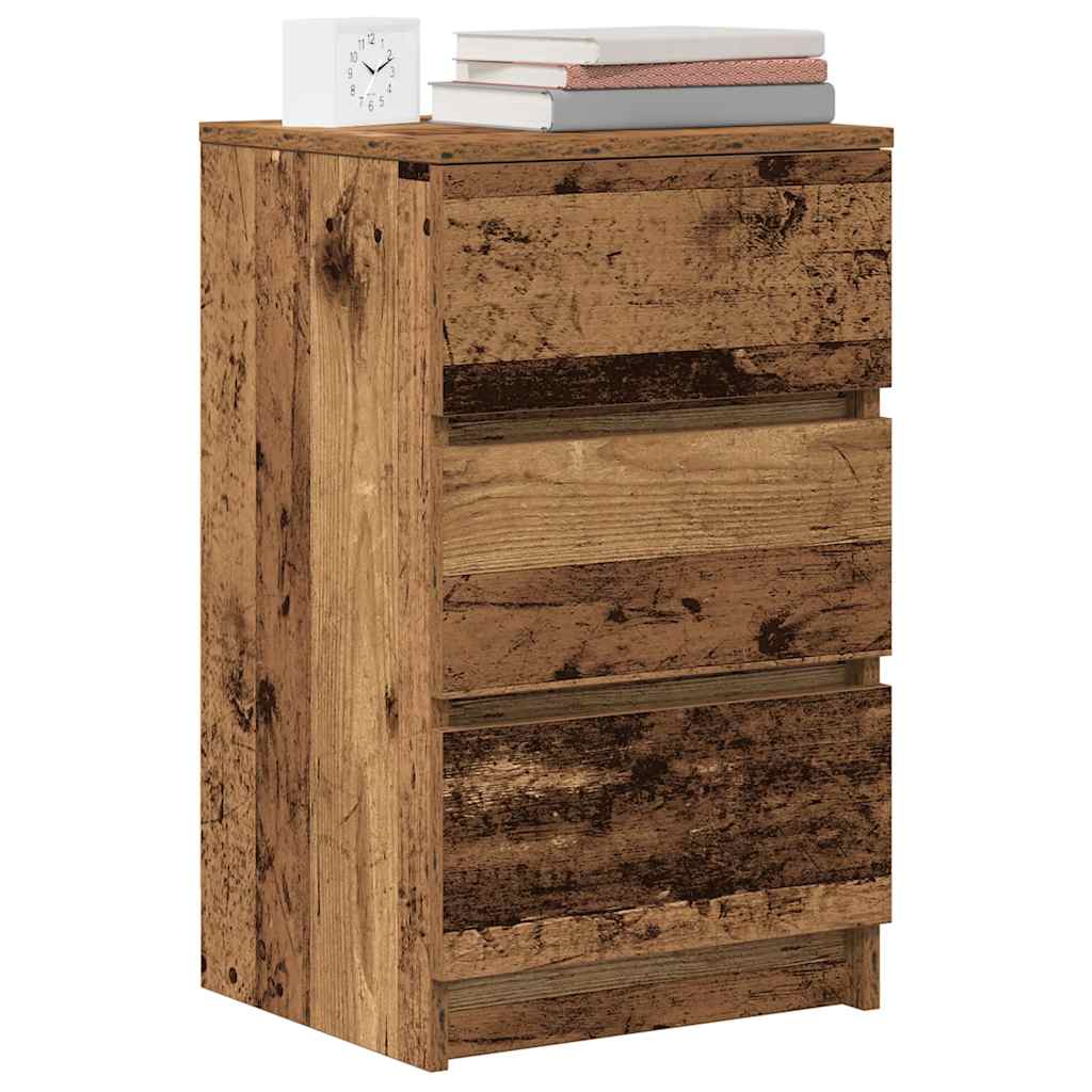 Nattskap med 3 skuffer 2 stk gammelt tre 39x35x65 cm
