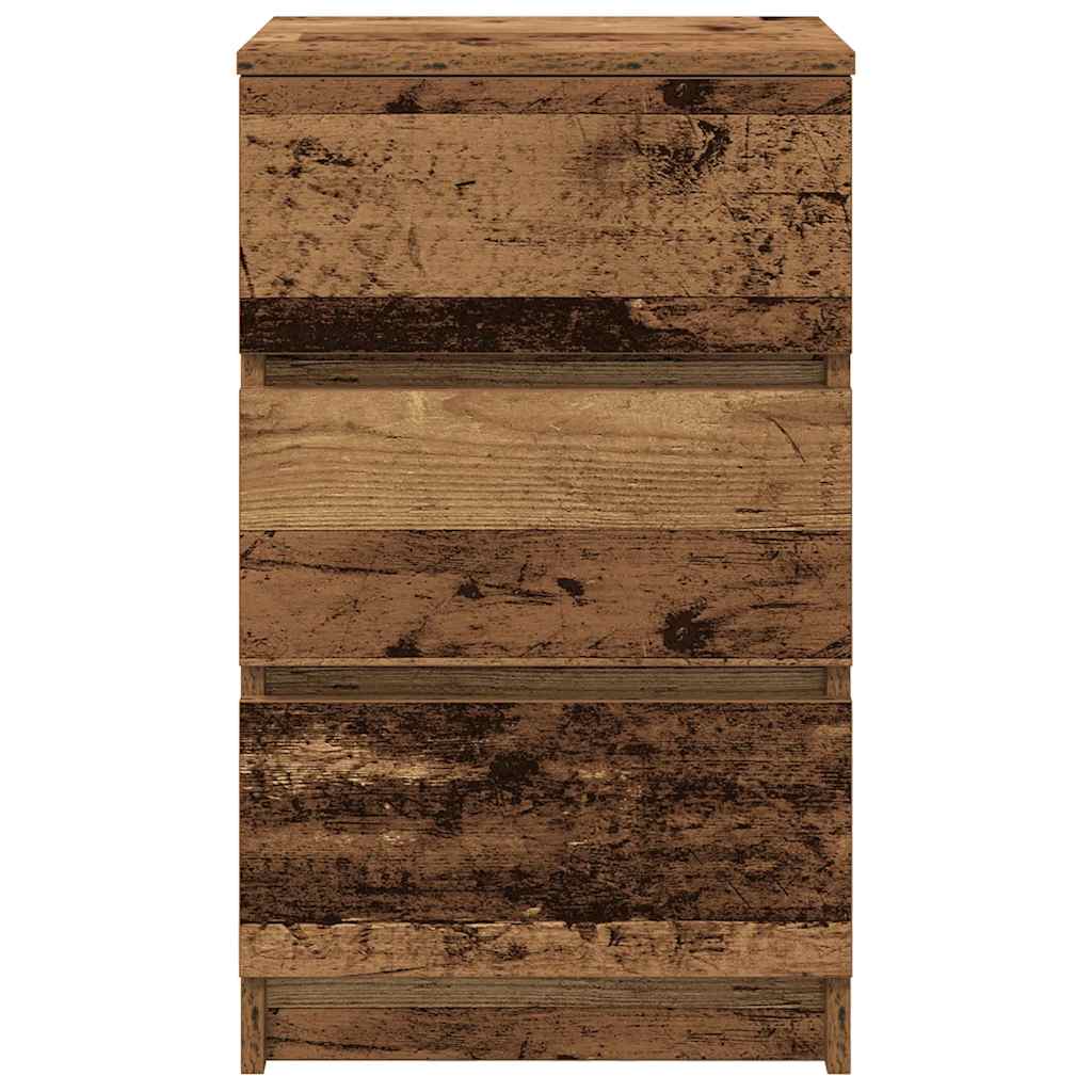 Nattskap med 3 skuffer 2 stk gammelt tre 39x35x65 cm