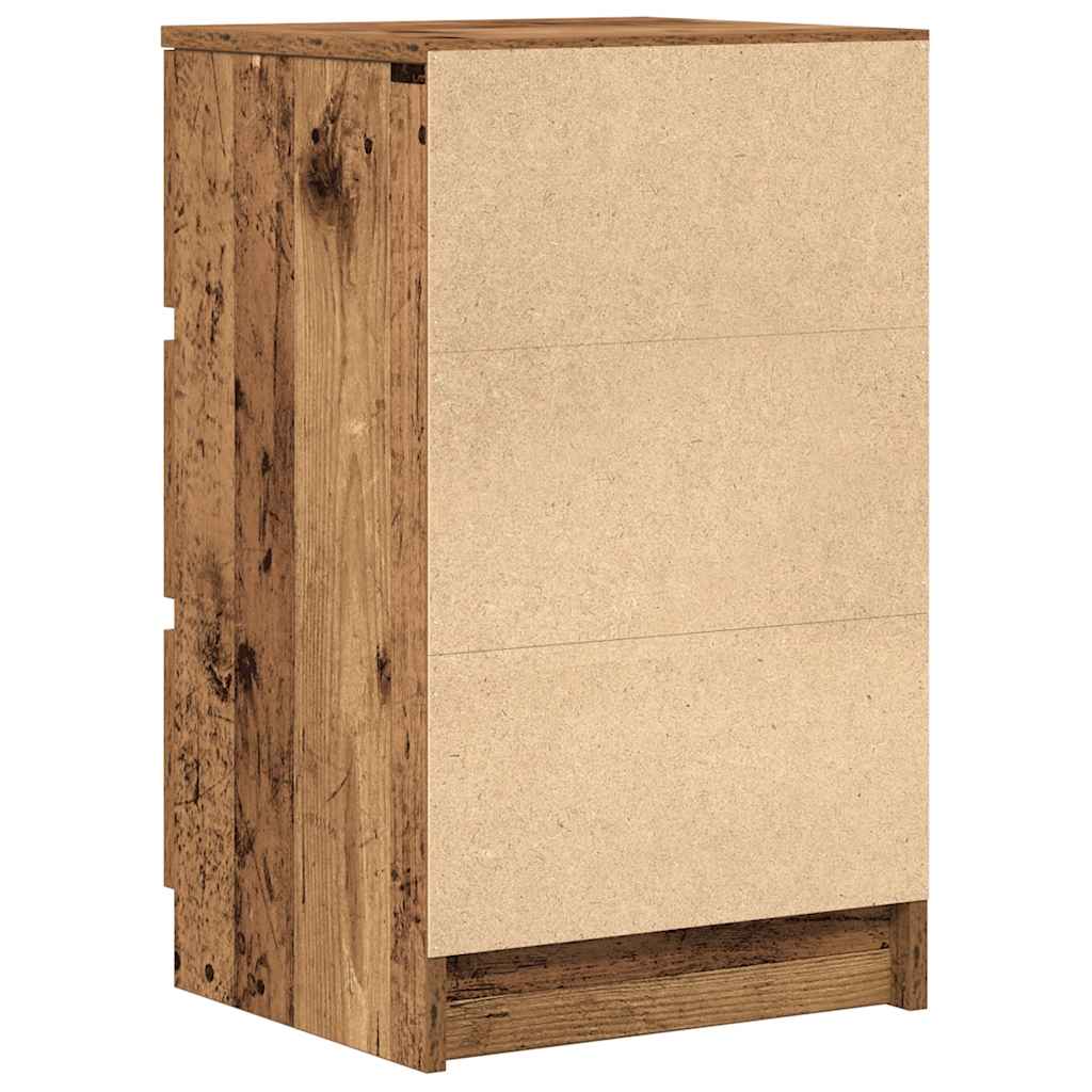 Nattskap med 3 skuffer 2 stk gammelt tre 39x35x65 cm
