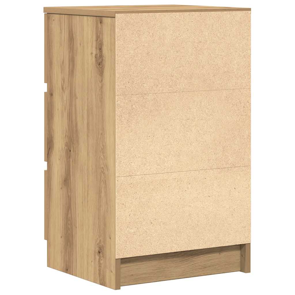 Nattskap med 3 skuffer artisan eik 39x35x65 cm