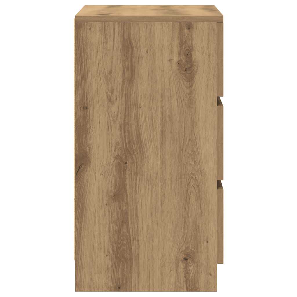 Nattskap med 3 skuffer 2 stk artisan eik 39x35x65 cm
