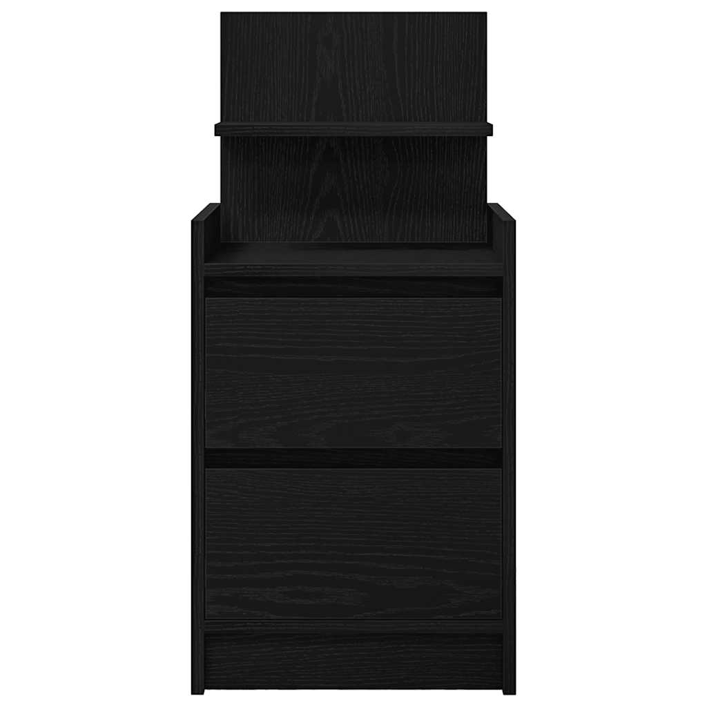 Nattbord med 2 skuffer svart 38x34x80 cm