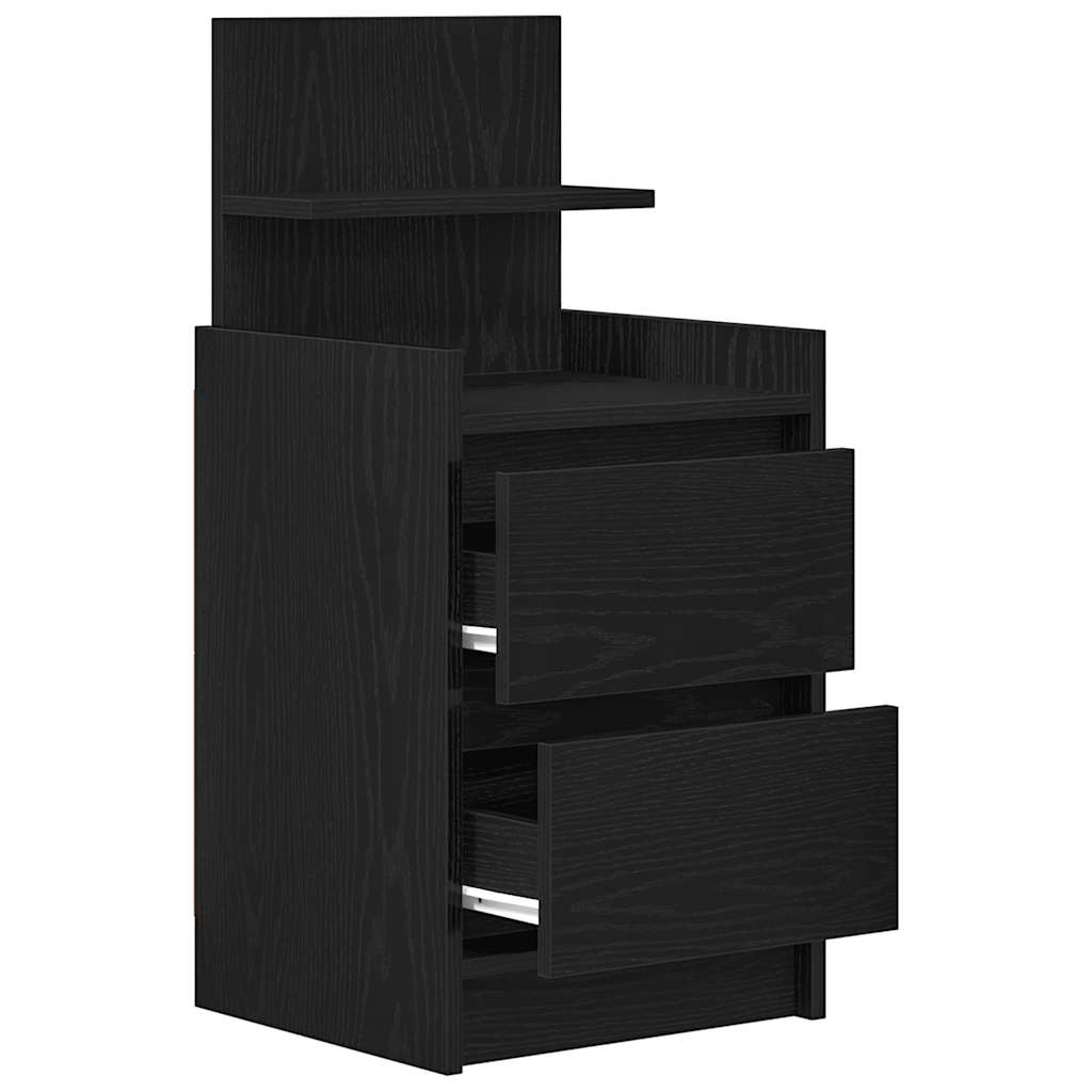 Nattskap med 2 skuffer 2 stk svart 38x34x80 cm