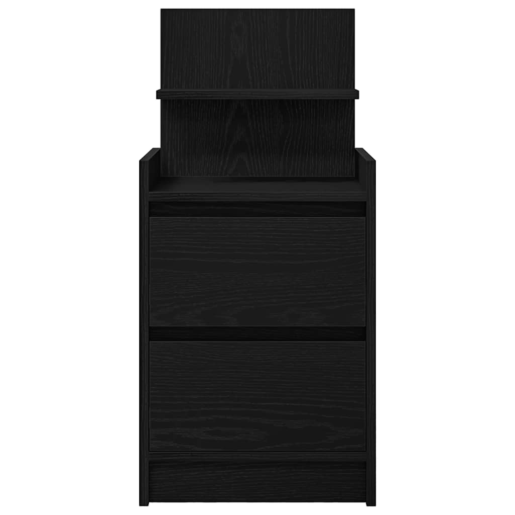 Nattskap med 2 skuffer 2 stk svart 38x34x80 cm