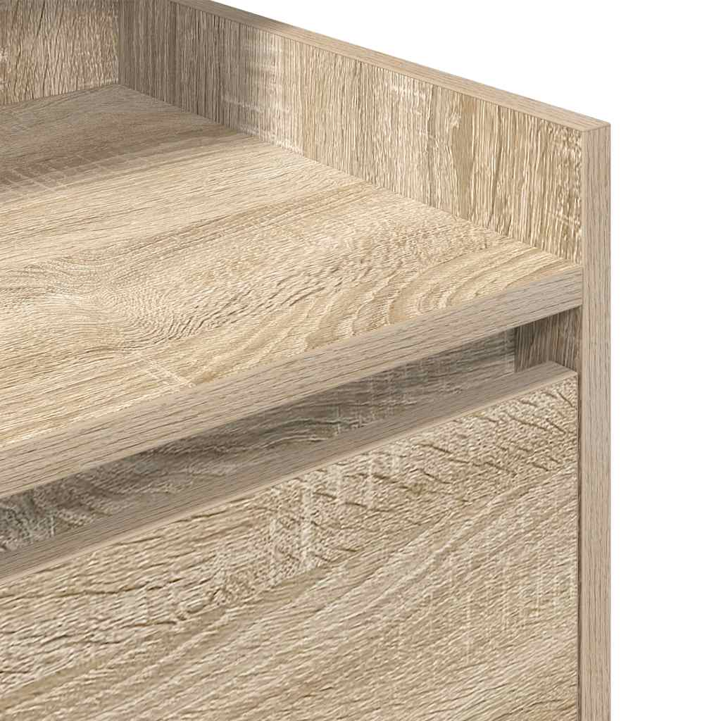 Nattbord med 2 skuffer sonoma eik 38x34x80 cm