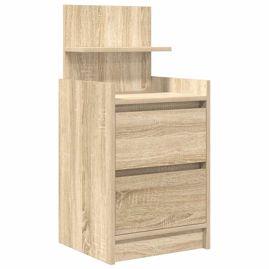Nattskap med 2 skuffer 2 stk sonoma eik 38x34x80 cm vidaXL