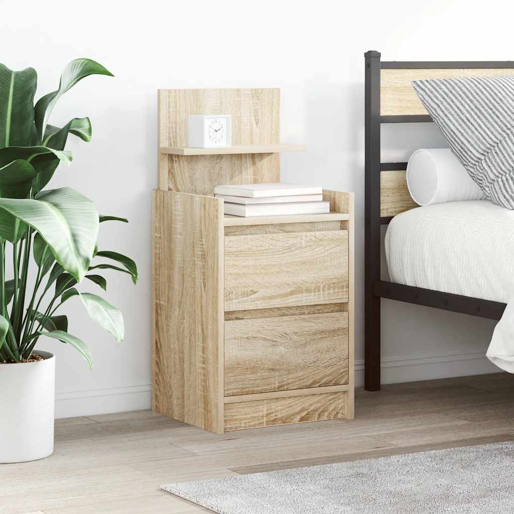 Nattskap med 2 skuffer 2 stk sonoma eik 38x34x80 cm vidaXL