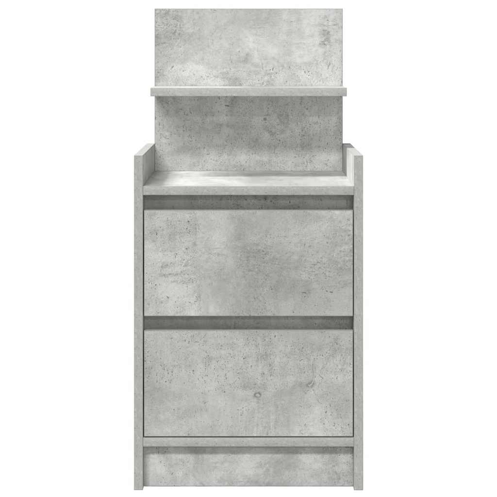 Nattskap med 2 skuffer 2 stk betonggrå 38x34x80 cm