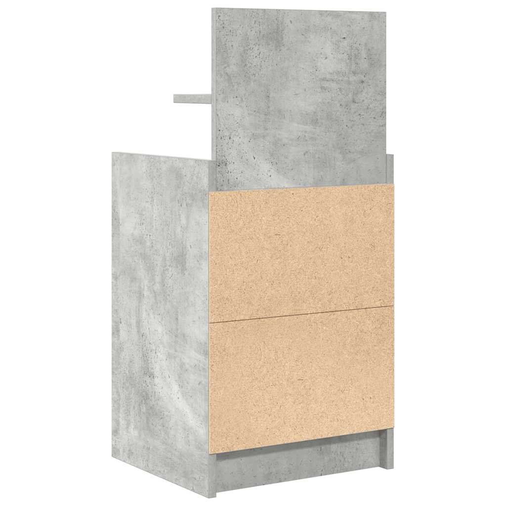 Nattskap med 2 skuffer 2 stk betonggrå 38x34x80 cm